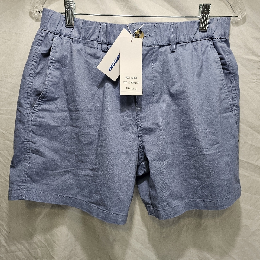 Maamgic Men's Classic-fit  Cotton Casual Shorts Elastic Waistband Size 32"